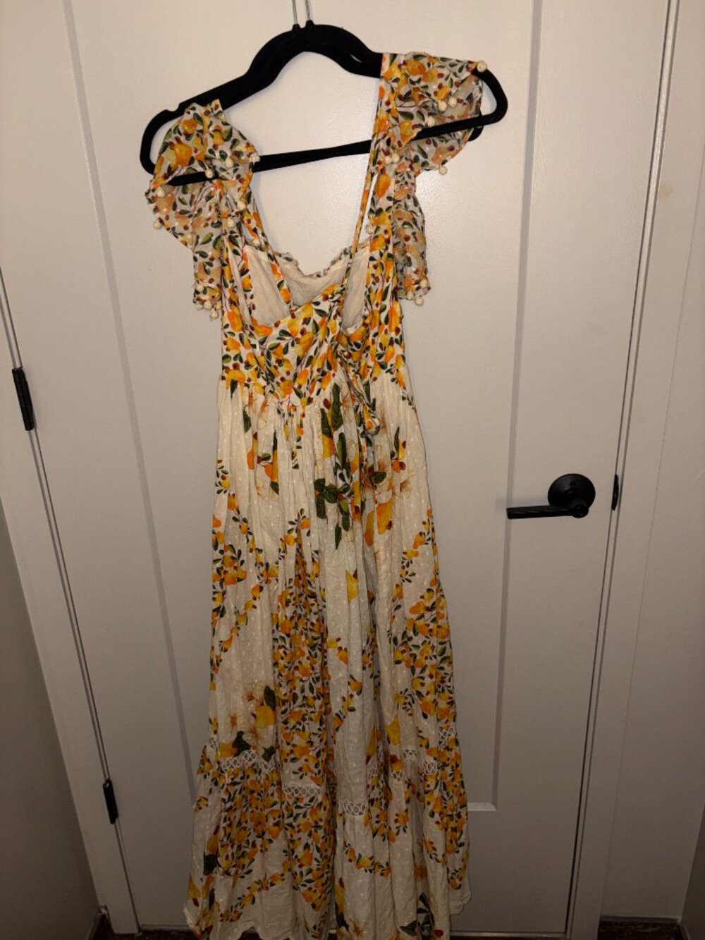Farm Rio Off White Cashew Crossed Back Maxi Dress - Size M - Picture 4 of 6